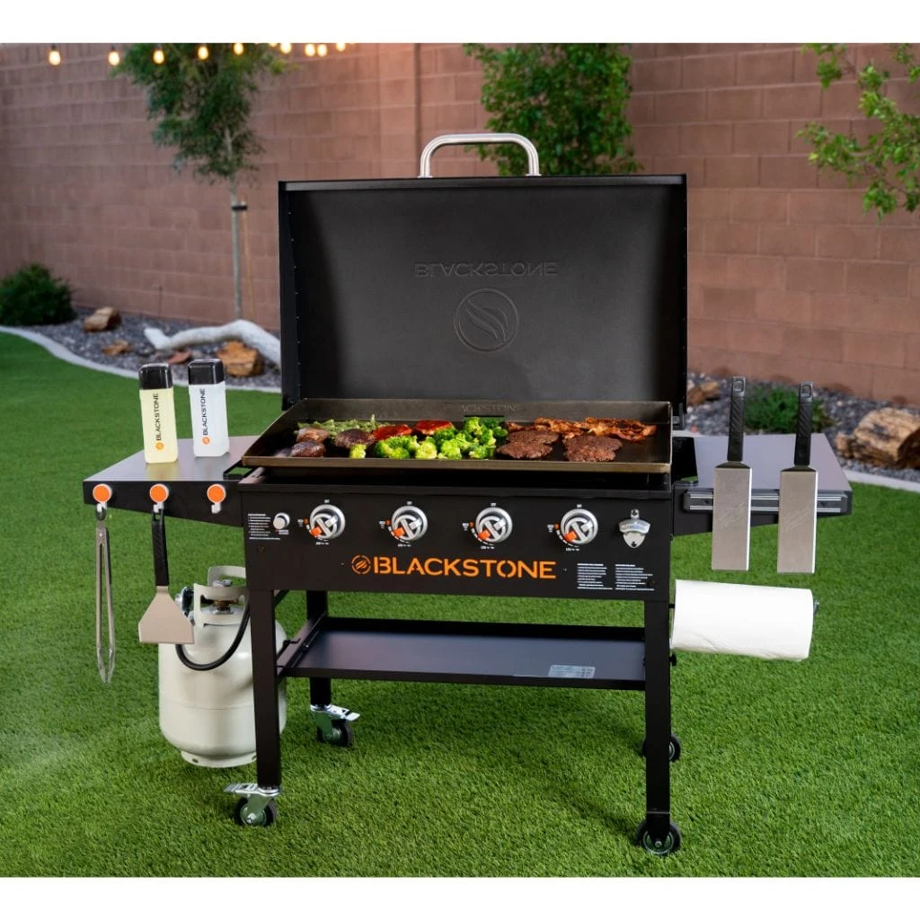 Blackstone 36" 4-Burner Propane Gas Griddle Cooking Station With Hood - Image 3