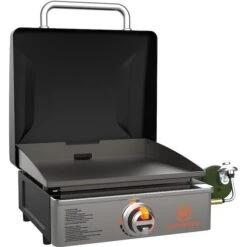 Blackstone ORIGINAL Series Tabletop Griddle With Hood, 12,500 Btu, Propane, 1Burner, Side Shelf Included No